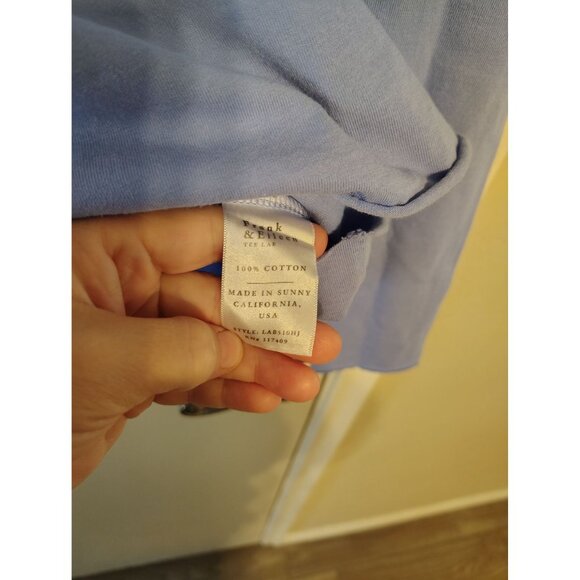 Frank & Eileen Tee Lab Medium Periwinkle Medium Collard Shirt V-Neck Casual - Picture 3 of 3